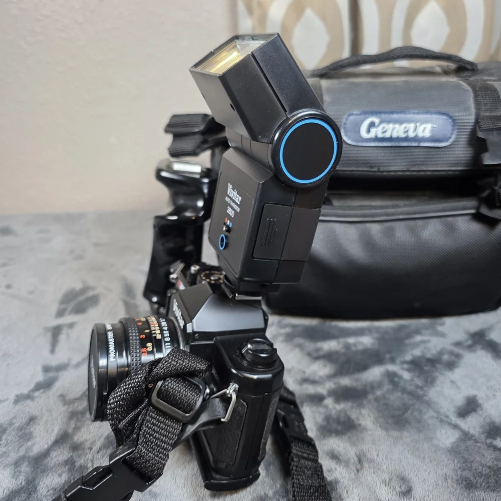 Vivitar V3000S Black Film Camera with Flash